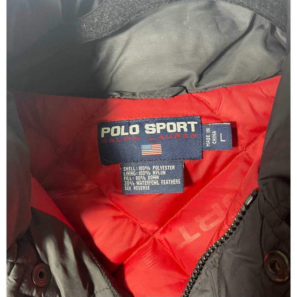 Y2K Vintage Ralph Lauren Polo Puffer Jacket Black Size Large - Picture 3 of 12
